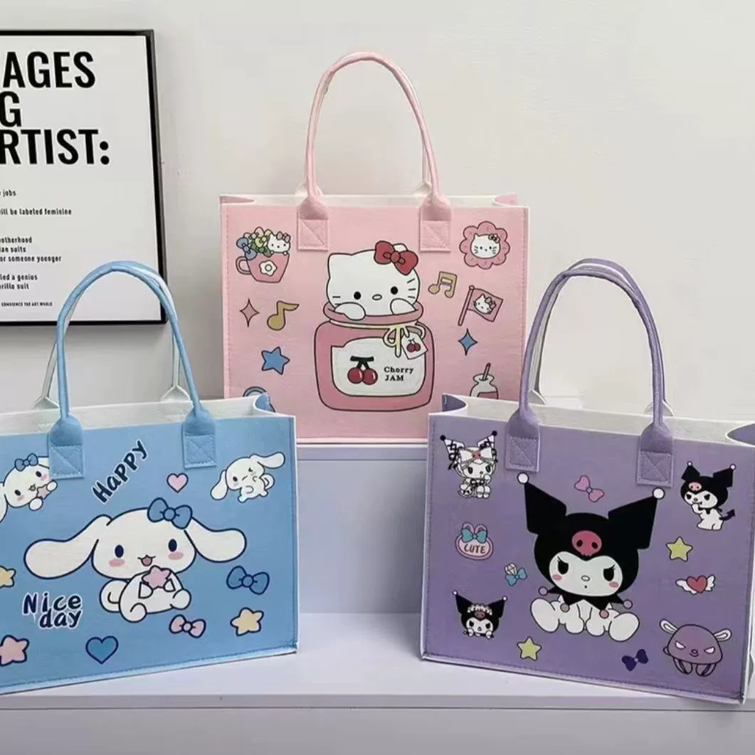 Новая сумка-тоут Sanrio Kulomi с фетровой ручкой и металлическим каркасом, сумка-сюрприз для прямых эфиров