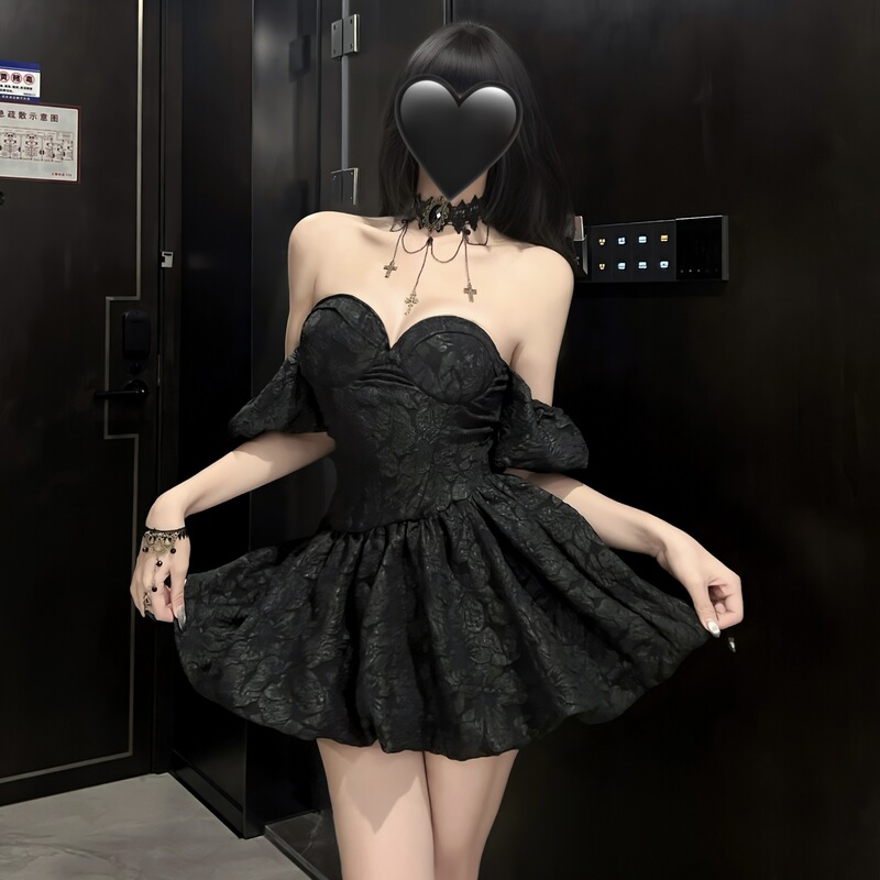 Purely Sensual Sexy Strapless Dress for Women, Summer French-Style Black Dress, Birthday Mini Dress, Princess Dress Set for Petite Women Purely Sensual Sexy Strapless Dress for Women, Summer French-Style Black Dress, Birthday Mini Dress, Princess Dress Set for Petite Women