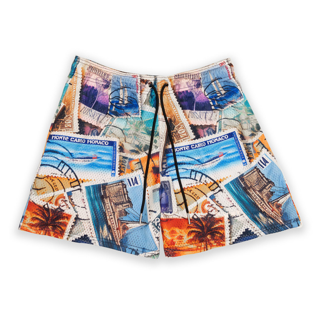 Description Picture 4 of itemNew Summer men casual shorts sports basketball fashion print pants mesh breathable beach men's and women's quarter pant man