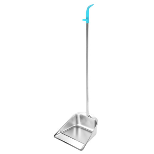 Broom, stainless steel dustpan, extended steel pipe garbage bucket, rolled edge, non-scratching, hand-to-ground shovel, thickened garbage shovel