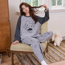 德绒保暖加厚睡衣女长袖秋冬季可爱学生家居服薄绒休闲可外穿套装