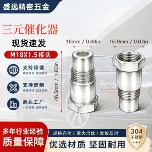 New cross-border 304 stainless steel car oxygen sensor, universal anti-wear and corrosion-resistant car accessory, small catalytic converter