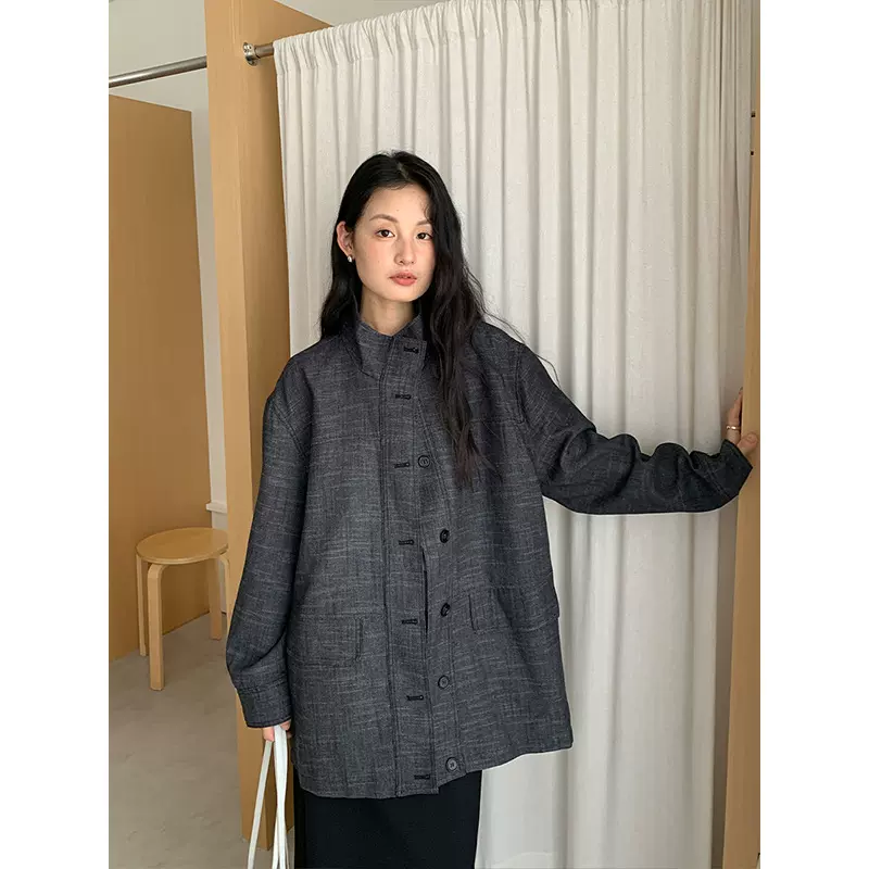 THE MIND松弛感中长款风衣女2025十三行秋冬新品韩版外套T5617Q
