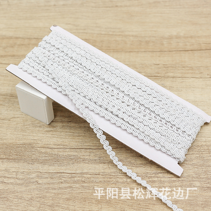 [10 M una tarjeta] 7mm de ancho de dos colores oro y plata ola pequeño encaje DIY ropa para niños cortina ropa de mujer accesorios decorativos