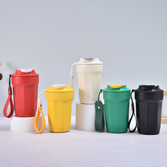 New 316 Stainless Steel Octagonal Cola Coffee Cup with Portable Handle Rope, Minimalist INS Style Vacuum Insulated Cup