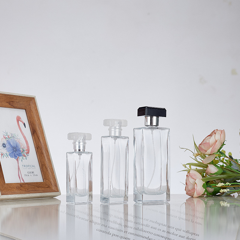 香水喷雾玻璃瓶法式香水瓶多规格厂家现货方形化妆品玻璃分装瓶