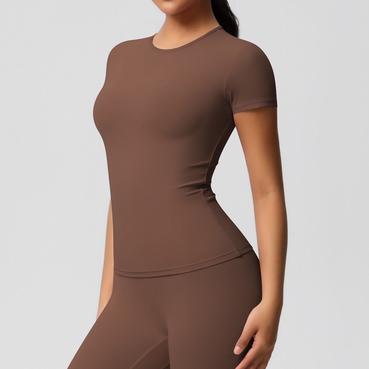 95g Weight Short Sleeve Sleeve Length Nylon, Spandex Fabric Type Regular Top Length T-shirt Tops Type Fitness, Yoga, Running Occasion Round Neck Neckline Solid Color Pattern Sport Style Style S, XL Size Sport Style Solid Color Nylon Spandex Round Neck Active Tops T-shirt 2