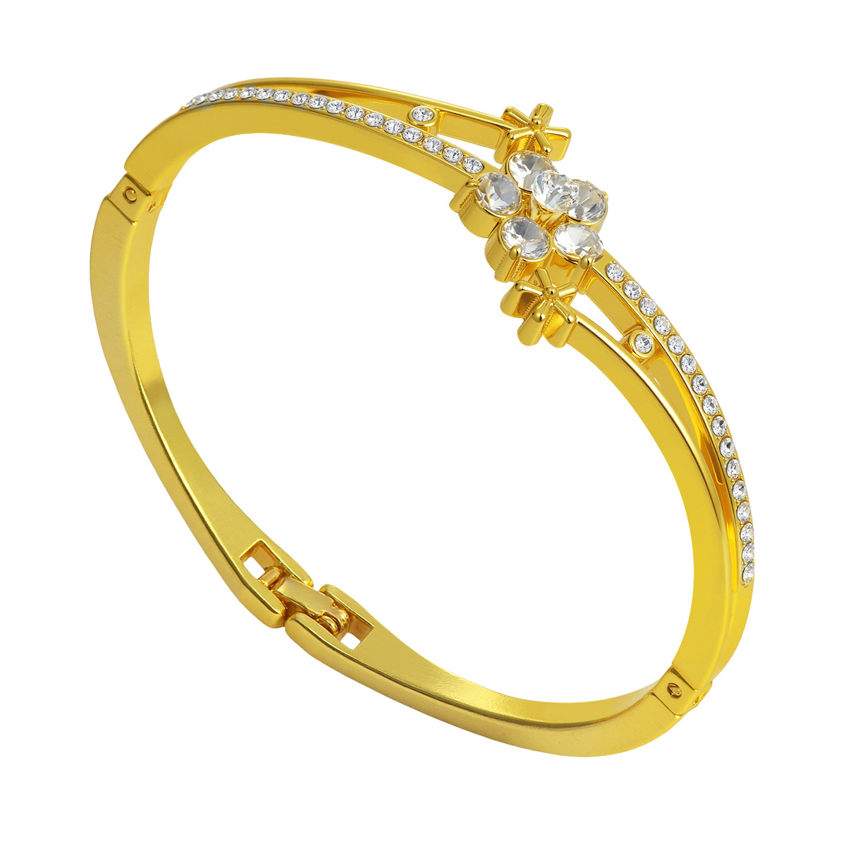 Rose Gold Bracelet for Women, Versatile Jewelry, European and American Simple Floral Design Bracelet, Manufacturer Supply, Geometric Elements