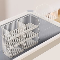 冰柜内部置物架筐子隔层整理神器家用多层冰箱隔断架子分隔框冷柜