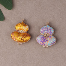 宋锦葫芦搭配搭配蜜蜡小滴流文玩时尚饰品佛珠挂饰旗袍服饰项链