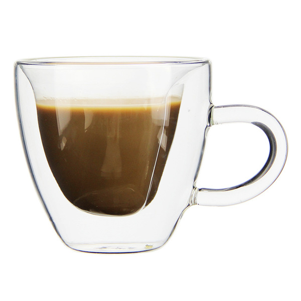 Creative double -layer glass with couple cup coffee cup milk tea…
