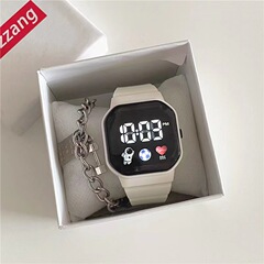 科学技術感腕時計女ins高颜値学生党シンプルファッション計ユニコーン防水宇宙人電子時計