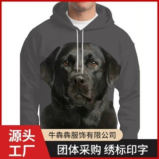 Temu 亚马逊 速卖通爆款大码男士连帽卫衣 3D数码印花套头运动衫