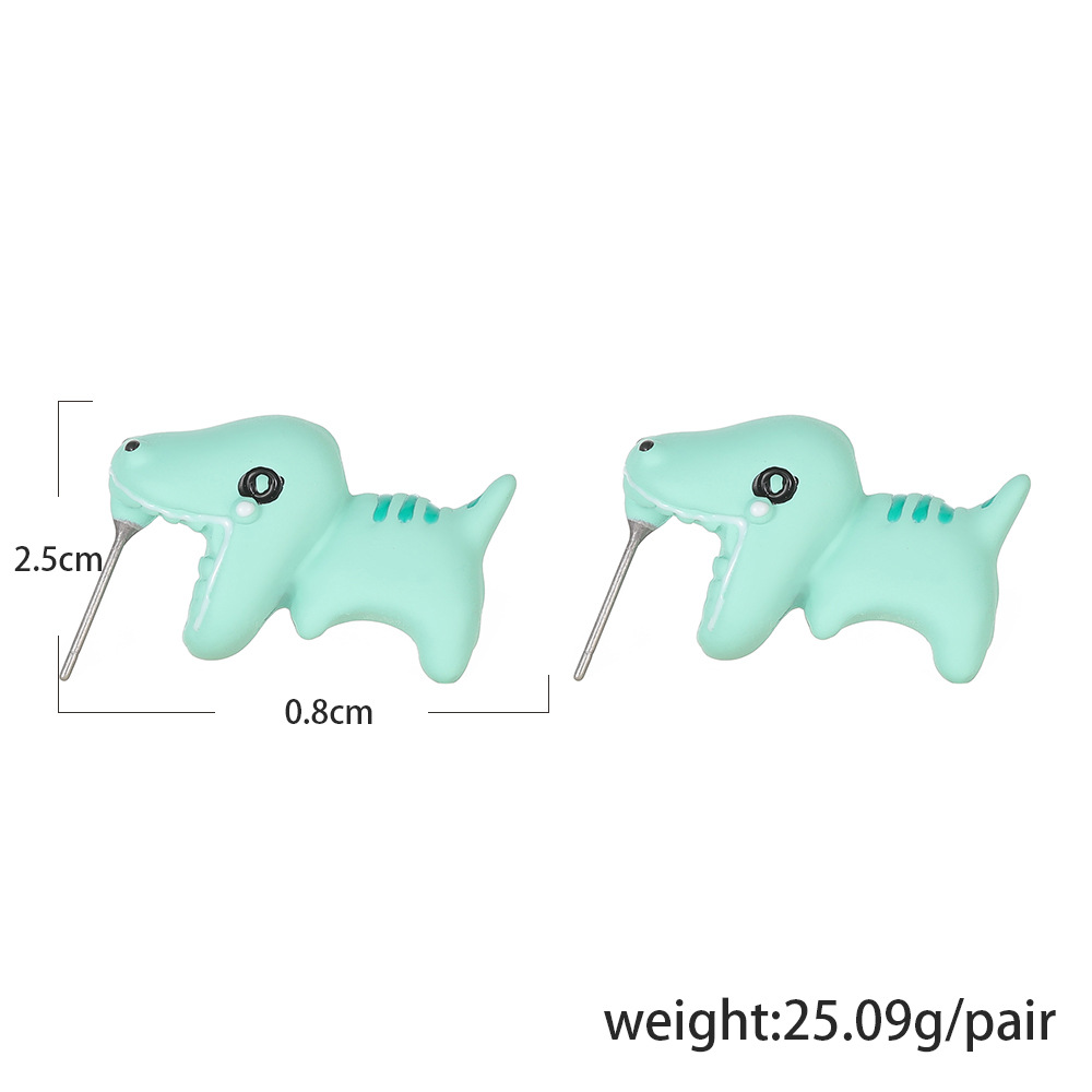 Cute Cartoon Animal Corgi Shark Stud Earrings Wholesale Nihaojewelry display picture 15