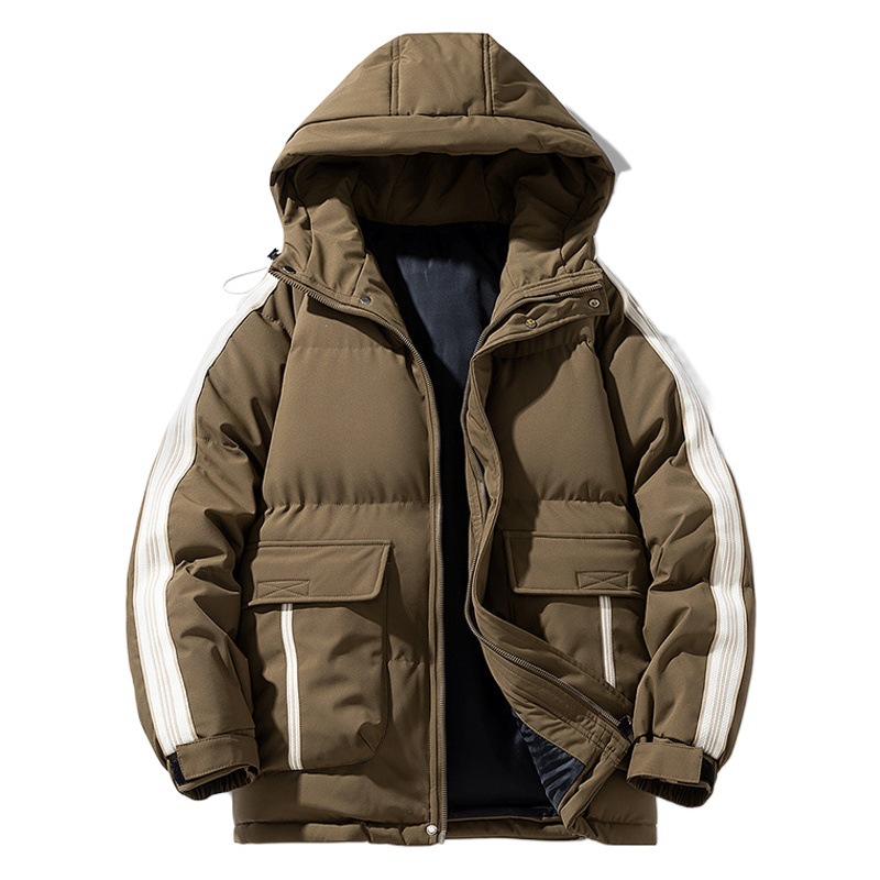 Abrigo de algodón acolchado abrigo de hombre Otoño e Invierno 2023 nueva marca de moda engrosada cálida chaqueta de algodón acolchado ropa superior abajo abrigo de algodón acolchado