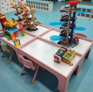 Multi-functional sand table children's educational game table baby early education space sand colored mud building block table solid wood toy table