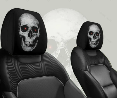 shipped on behalf of customers, car, Universal seat cover - red-eyed-skull-double-sided-printing-1-piece