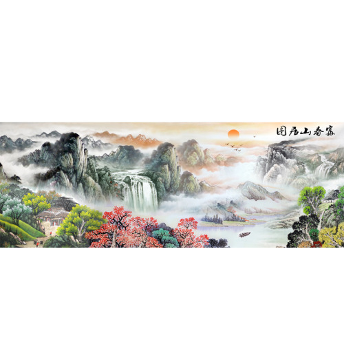 5d钻石画富春山居图卧室客厅简约大气山水风景装饰画十字绣 满钻