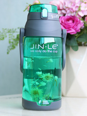 444Z批發批發大容量水杯塑料杯子戶外運動水壺帶手柄男女運動水杯