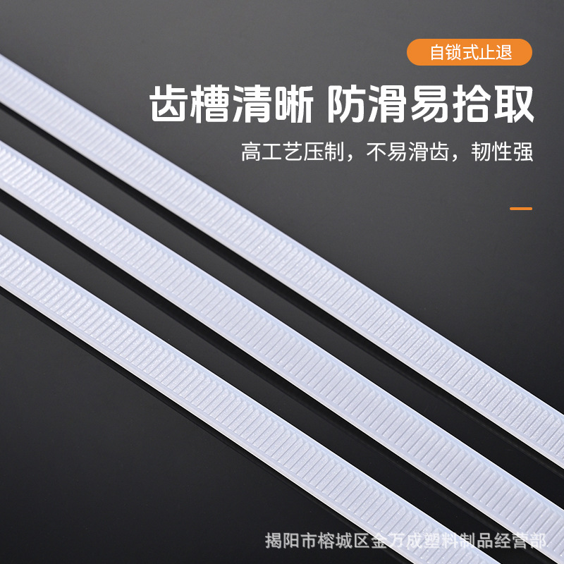 黑色尼龙扎带5*200、5*250、8*300自锁式捆绑塑料束线带绳厂家批