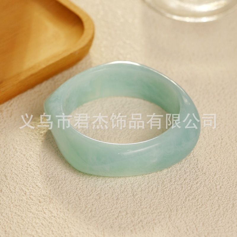 欧美几何晕染咖色树脂手镯不规则方形手环小众设计个性手饰潮批发|undefined