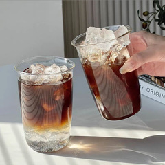 シンプルな家庭用高ホウケイ酸ガラスコーヒーカップ冷たい飲み物カップ大容量朝食ミルクジュースカップ透明カップ