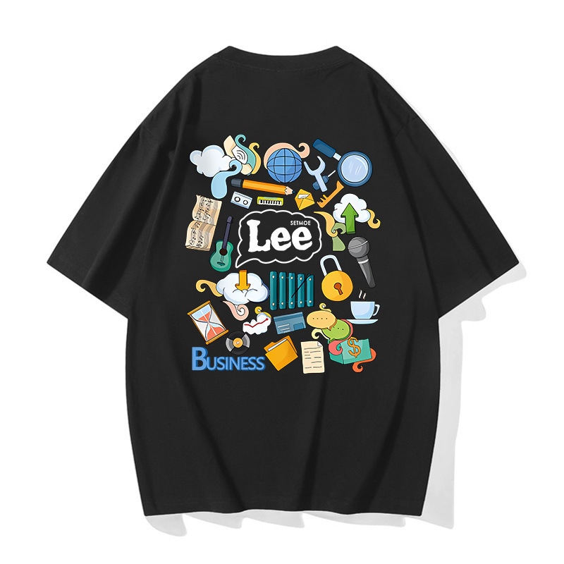Lee&mitoo トレンディなブランドライトラグジュアリー 2025 夏ヘビーウェイトコットン Tシャツメンズファッション多用途男性と女性のルーズ半袖|undefined