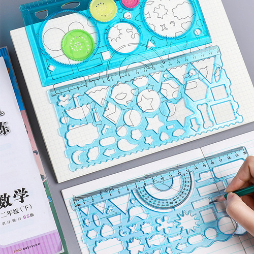 Qianhui multifunctional ruler for primary school students wholesale geometric ruler drawing ruler painting set ever-changing ruler
