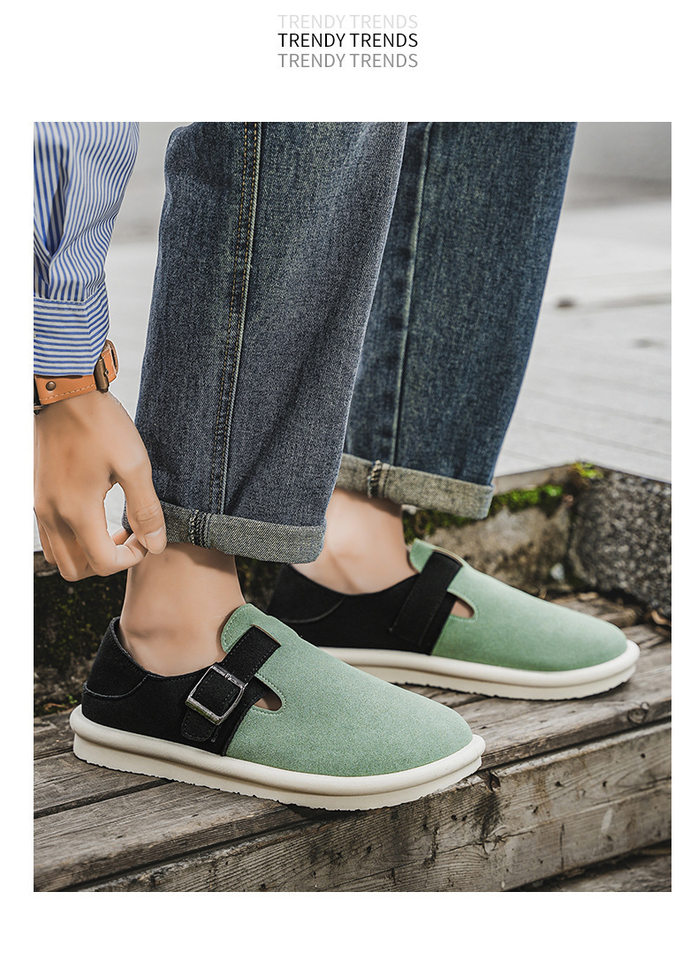 Dép sandal nam nửa gót không quai hậu, thoáng khí mùa hè, đế bằng nhẹ, size lớn 39–47 — BK 502m màu, BK 503m màu, BK 505m màu nâu, BK501 kaki chi tiết 47