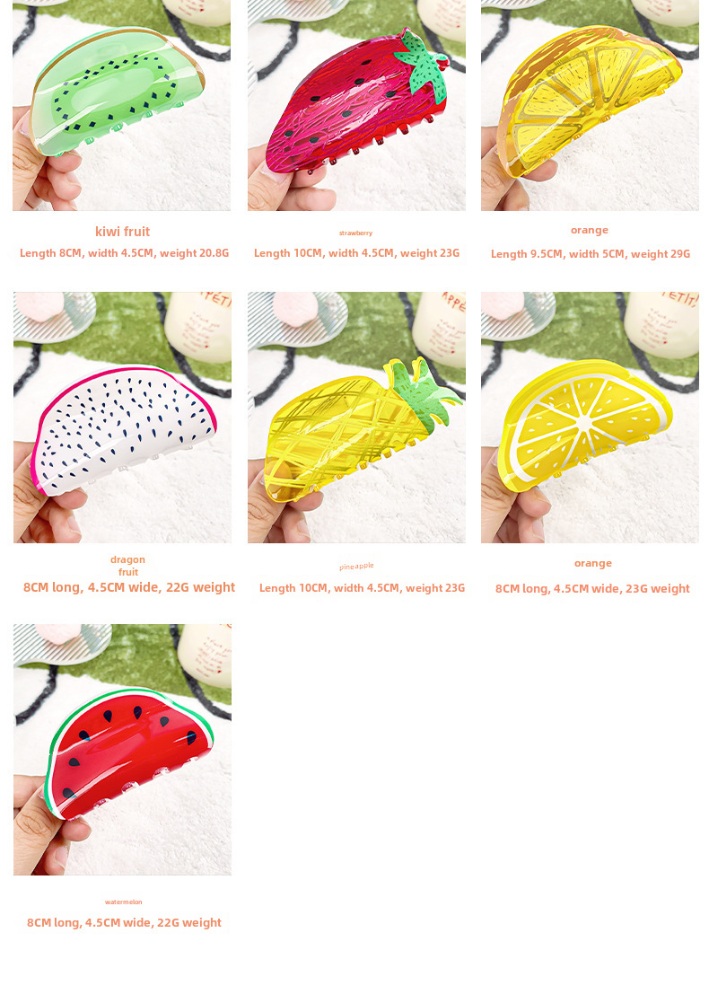 Berphia Creative Fruit Lemon Grab Clip Acrylic Hair Accessories Hair Grab Head Hairpin Korean Shark Clip Wholesale_voghion.com