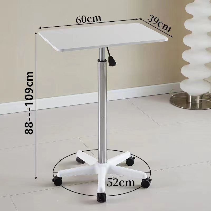 흰색 - 도르래 테이블 - 올려진 [85-109 높이]