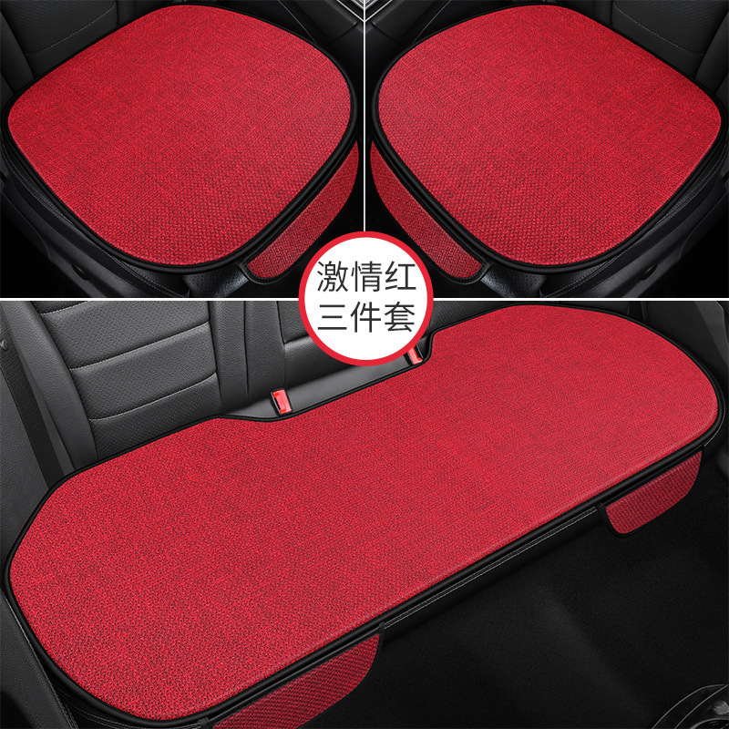 車のクッションのシングルマットの3つのセットの車内の亜麻の車の後ろの席のクッションの車のクッションの四季通用の椅子のクッション|undefined