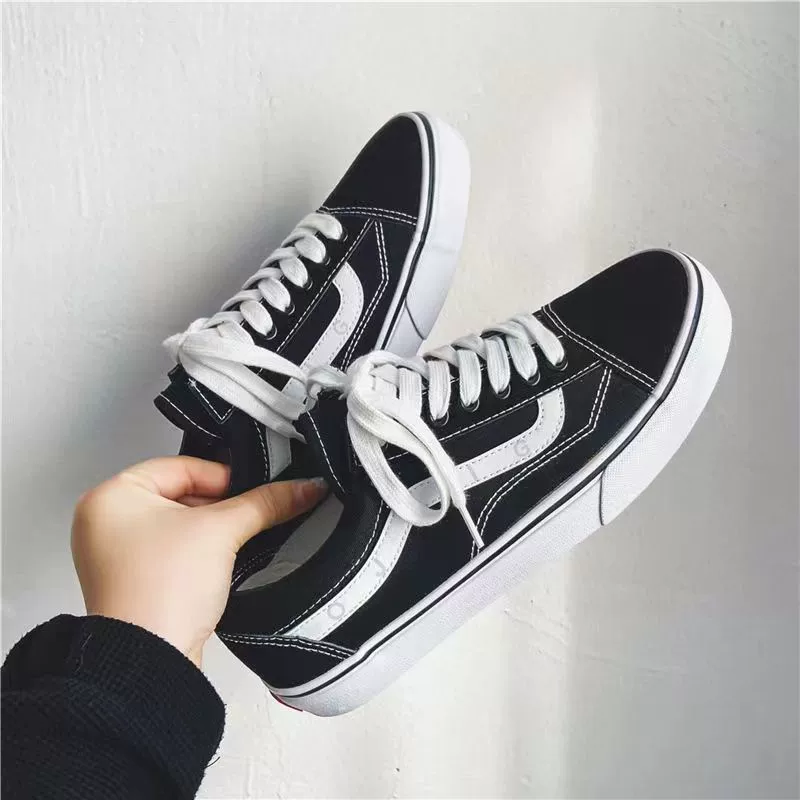 Эспадрильи Vans унисекс, чёрные тканевые кеды с универсальными шнурками, корейский стиль