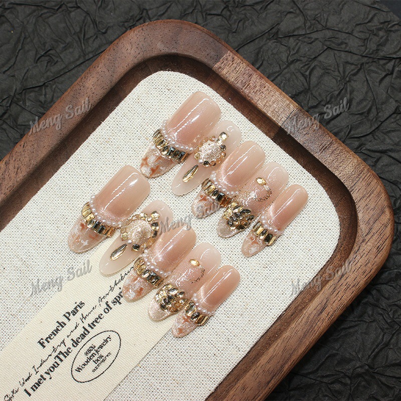 [Furia's Feather] Purely Handmade Wearable Nails, Cat's Eye Gemstone Phototherapy Soft Nails, Manicure Nails