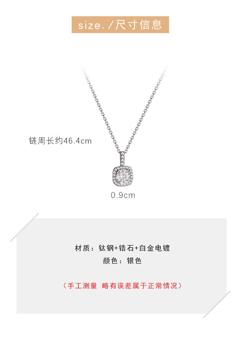 Titanium Steel Simple Geometric Zircon Pendant Necklace Wholesale Jewelry Nihaojewelry display picture 2