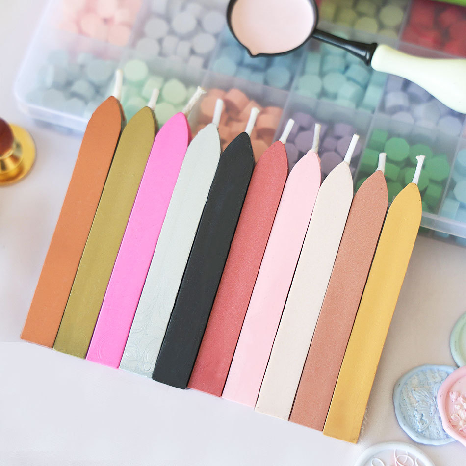 光板火漆蜡条带芯火漆印章盖章DIY信封蜡标封蜡蜡戳全系10色