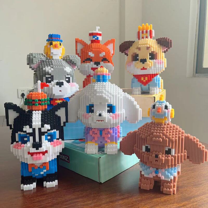 Compatible with Lego dog building blocks than bear Chai dog 2 Hattie puzzle assembled building blocks toy gift a generation of hair