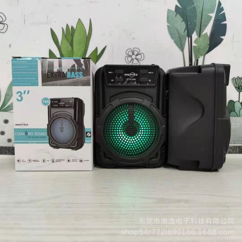 外国貿易ホットな新モデル 3inch GTS-1346 シリーズ屋外ポータブル Bluetooth スピーカーカードサブウーファー|undefined