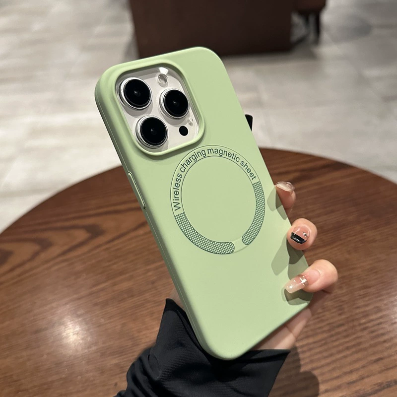 Официальный настоящий жидкий силикон подходит для iPhone 16 магнитный корпус для мобильного телефона Macaron Advanced So Apple 15 анти-падение чехол