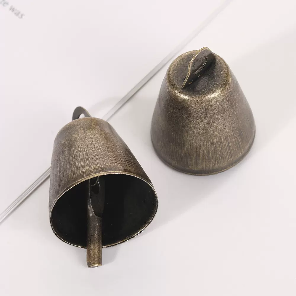 2.6加高加厚圣诞树装饰开口喇叭铃铛古铜色手摇金属风铃挂件DIY