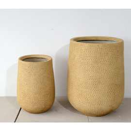 北欧创意外贸花盆镁水泥花盆圆形菠萝型针孔状北欧风格花盆落地