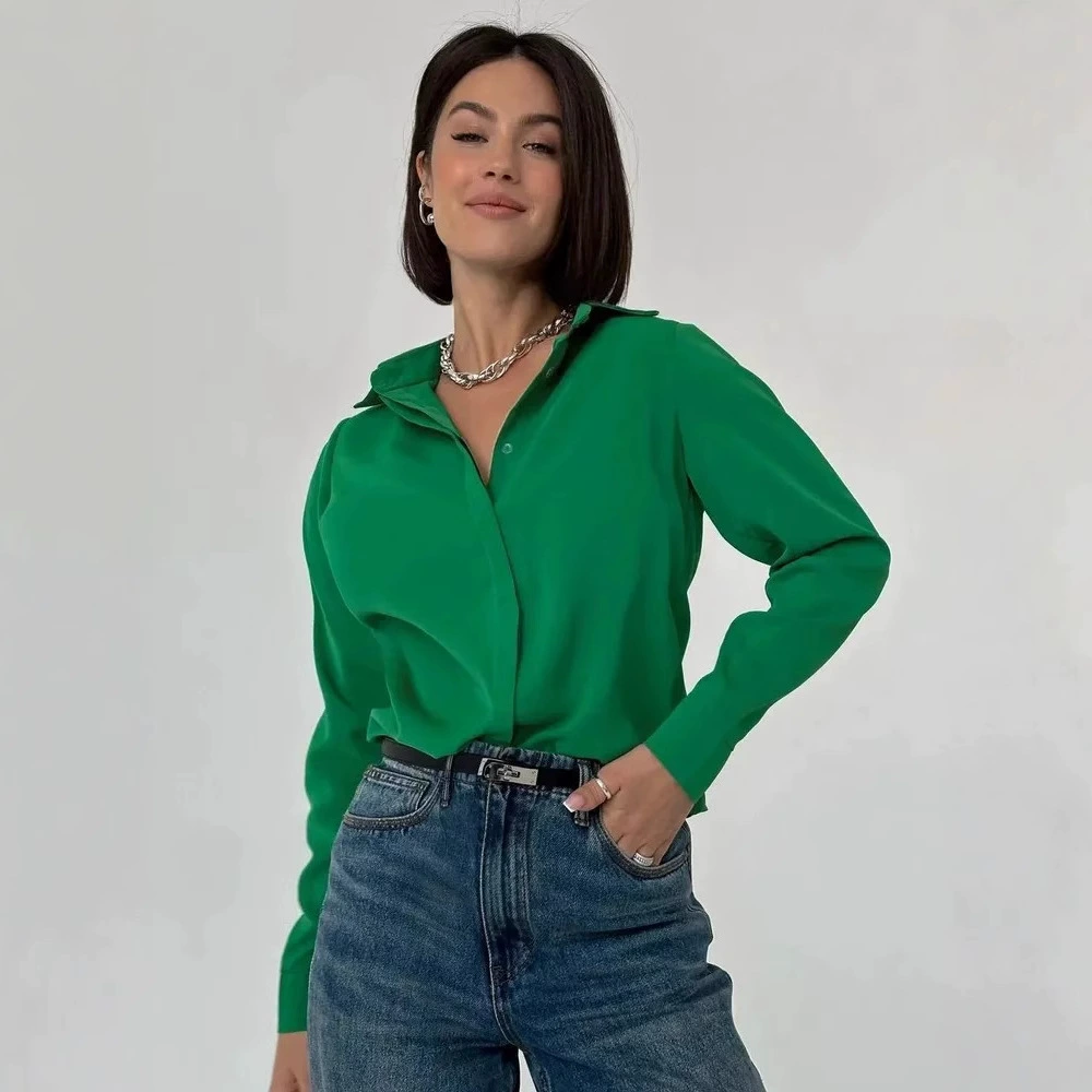 Европейская и американская внешняя торговля новые рубашки свободные топы с длинными рукавами через границу Россия