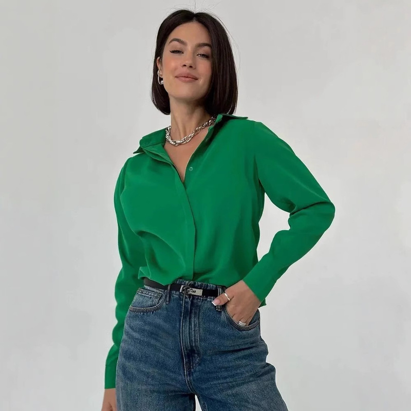 Europe and the United States foreign trade new shirt loose long sleeve coat cross-border Russia