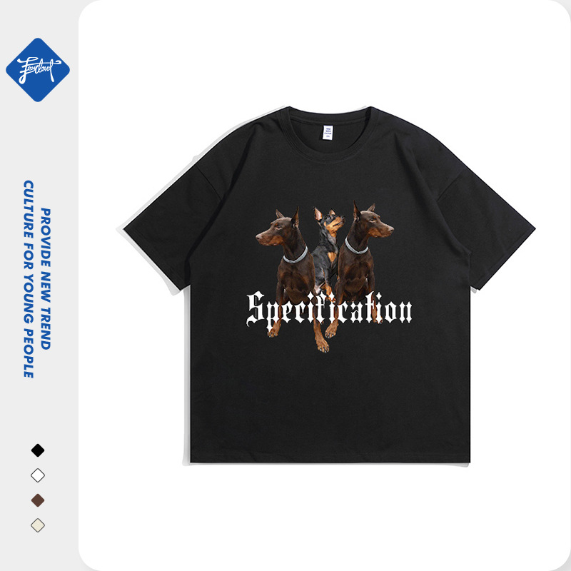 Amerikanische Trendmarke Carbine, kurzärmeliges T-Shirt für Herren, 220 g, lockere Übergröße, reine Baumwolle, tiefe Schulterpartie, Paarbasis_voghion.com