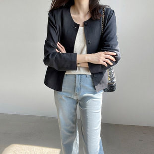 Loose Short Jacket for Women 2025 Spring and Summer New Korean Style Literary Pure Color Linen Sun Protection Top Chic Cardigan Jacket
