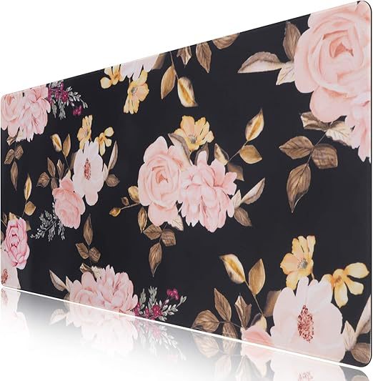 Amazon estallado esteras de ratón personales super grandes esteras de escritorio floral de precisión bloqueado borde impermeable a prueba de suciedad deslizante oficina interior