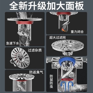 Magnetic suction deodorant floor drain toilet sewer toilet floor drain anti-return anti-insect-proof cover inner universal core