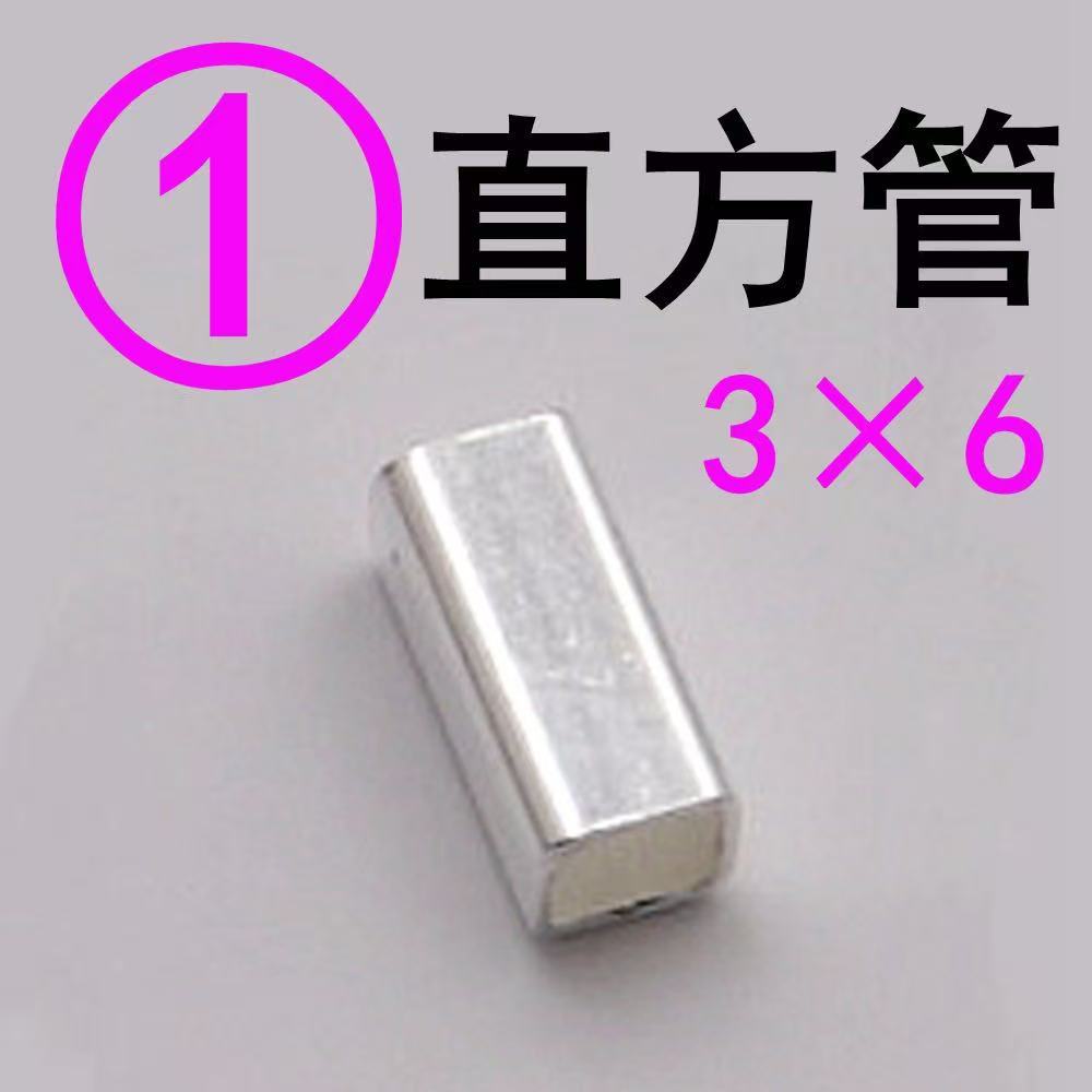 S925 sterling silver straight-hole small square tube spacer beads, handmade bracelet, necklace, and silver jewelry accessories