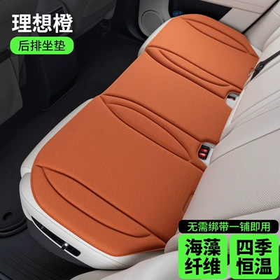 Universal seat cover: Three-Piece Set Integrated Breathable Non-Slip - latex-seaweed-fiber-rear-seat-cushion-ideal-orange