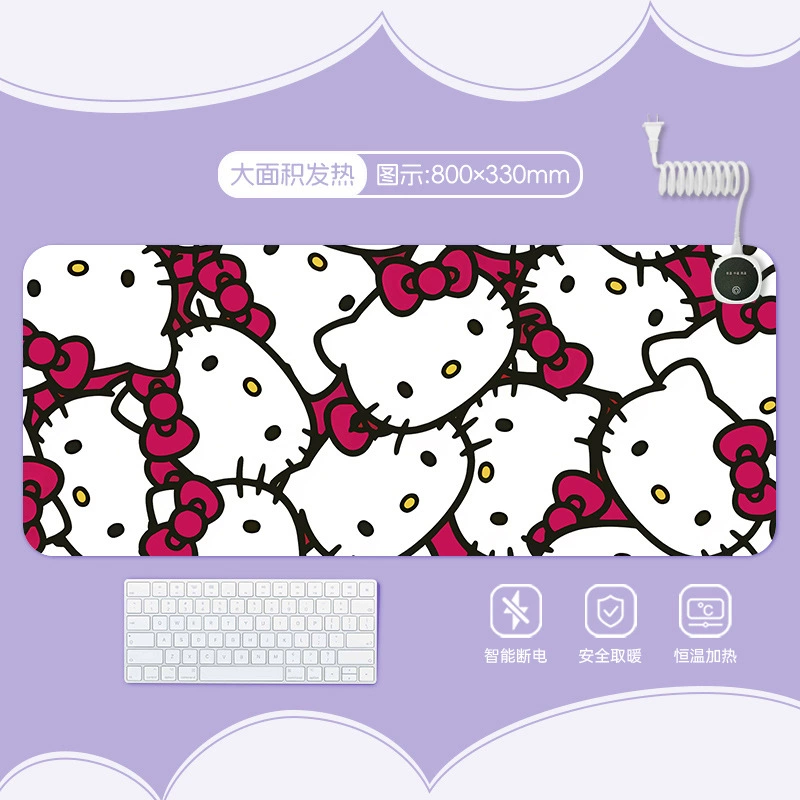 Hello kitty, table mat writing, table teaching laptop, mouse